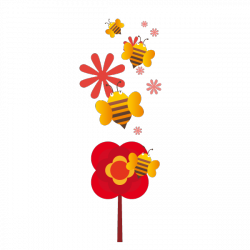 Sticker Fleurs et abeilles