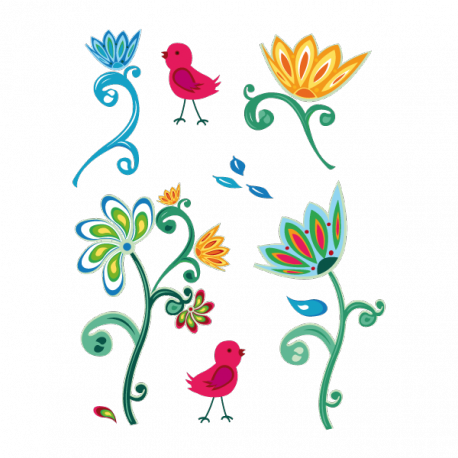 Fleurs et oiseaux