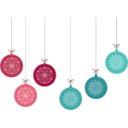 Boules de noël rose et turquoise