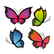 Papillons quatre couleurs