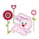 Petit lapin et fleurs