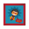 Sticker tableau garçon super héros rouge