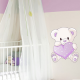 Sticker Ourson Coeur lilas