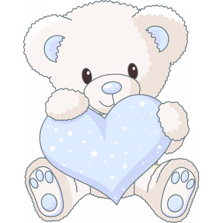 Sticker Ourson Coeur bleu