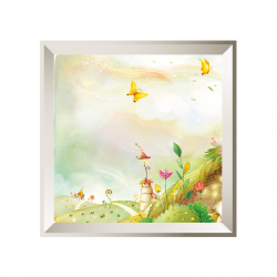 Sticker tableau campagne papillon beige