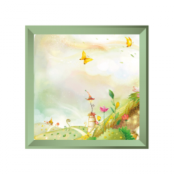 Sticker tableau campagne papillon vert