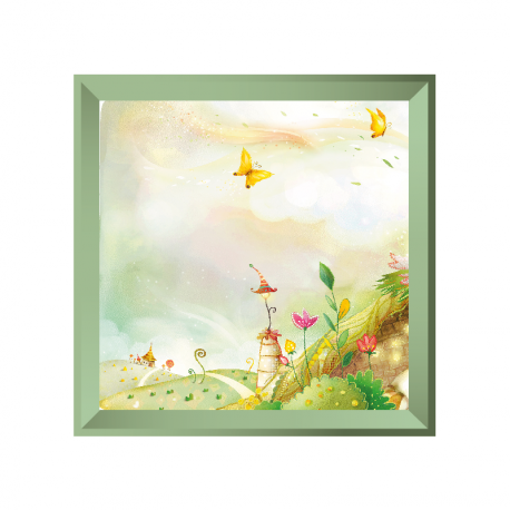 Sticker tableau campagne papillon vert