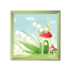 Sticker tableau campagne muguet vert