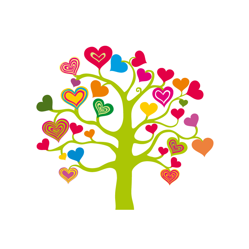 Sticker arbre à coeurs