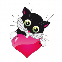 Sticker Chaton et coeur